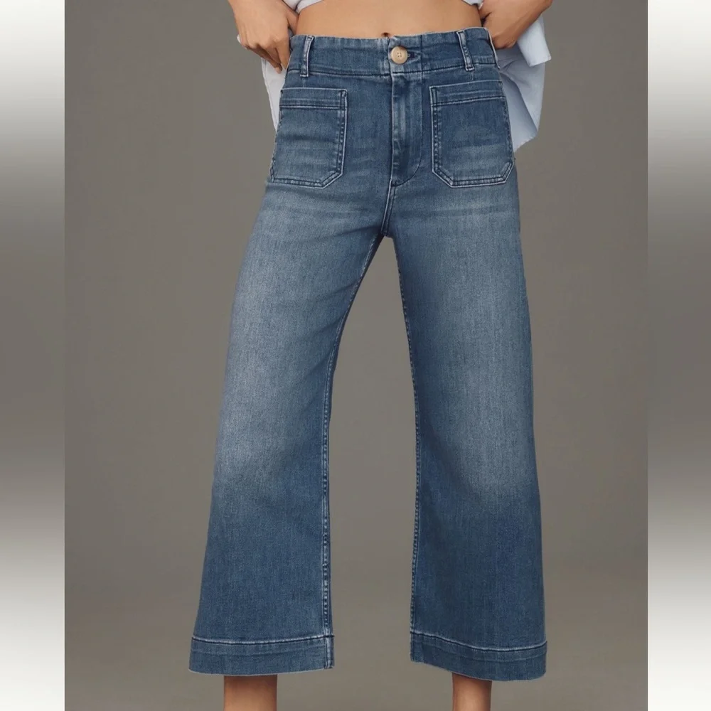 Anthropologie Colette Cropped High Rise wide leg by maeve -23P only worn once! - Picture 3 of 12